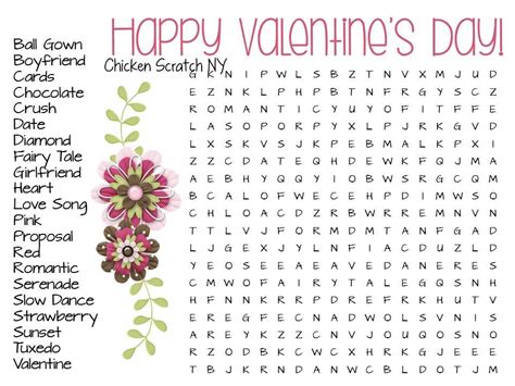 Free Valentines Day Printable Wordfinds Valentines Word Search