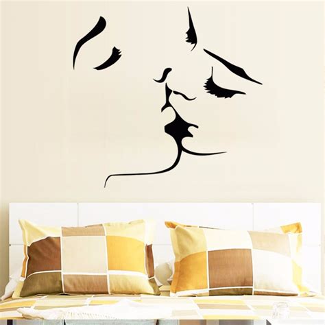 Lovers Man Woman Kiss Romantic Couple Vinyl Wall Stickers Living Room Removable Art Wall Decal
