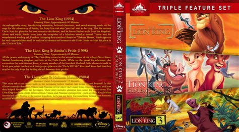 The Lion King Triple Feature 1994 2004 R1 Custom Blu Ray Cover