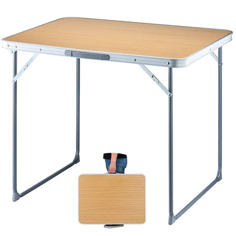 Buy Fundango Portable Table Lightweight Foldable With Handle Steel Frame Fold Up Small Desk For