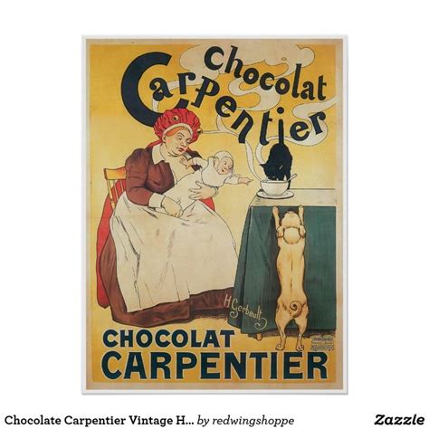 Chocolate Carpentier Vintage Hot Chocolate Ad Art Poster Zazzle Posters Art Prints Ad Art
