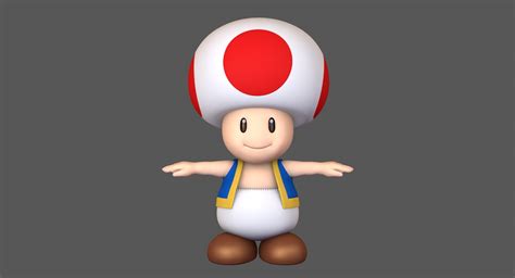 3d Toad Toadstool Mushroom Super Mario Turbosquid 1408203