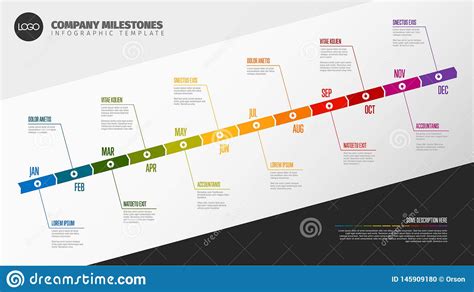 Full Year Timeline Template Stock Vector Illustration Of Abstract