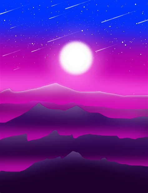 Night Time Mountain Range By Simmer The Skywing On Deviantart