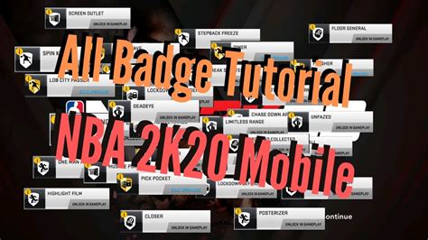 How To Get All Badges In Nba 2k20 Mobile Youtube
