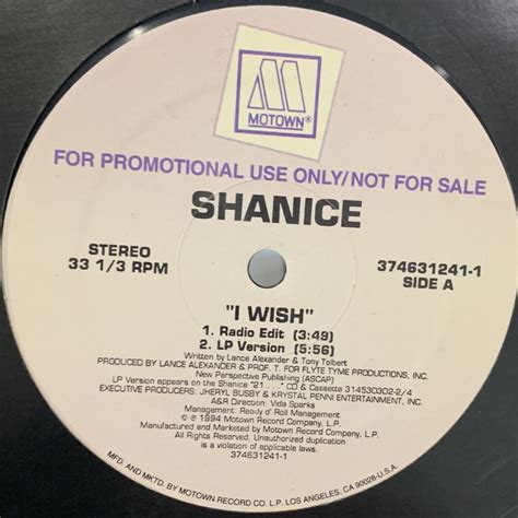 Shanice I Wish 12 Fatman Records
