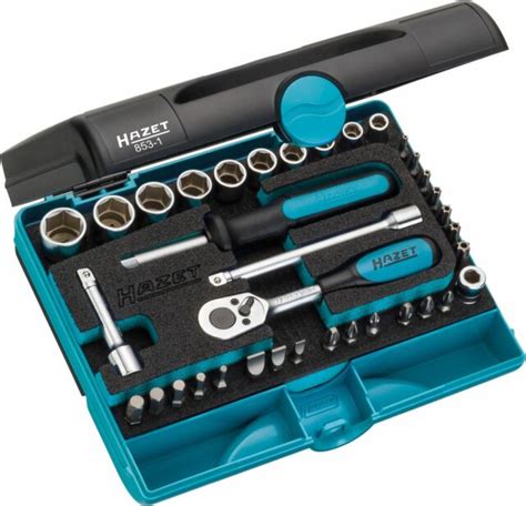 Hazet Socket Set Hexagon Solid Inches Square Hollow
