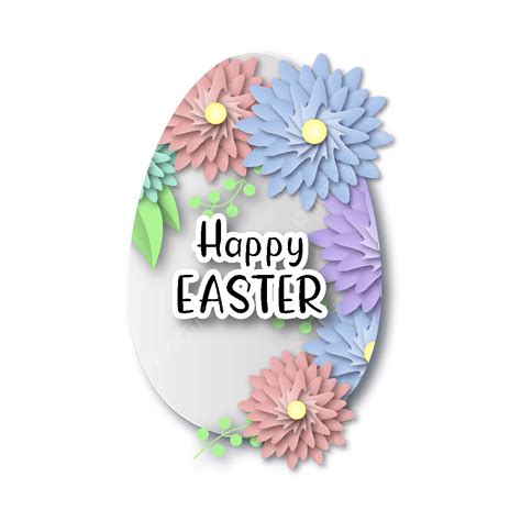 Egg Easter Day Vector Hd Images Egg With Paper Flowers Easter Day