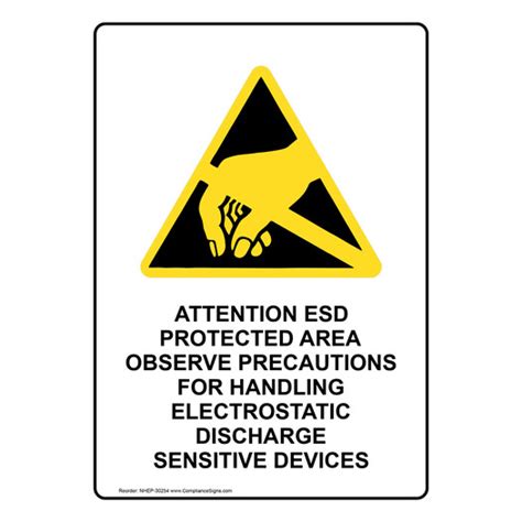 Vertical Sign Esd Static Attention Esd Protected
