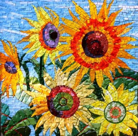Mosaic Sunflowers Mosaic Tile Art Mosaic Flowers Mosaic