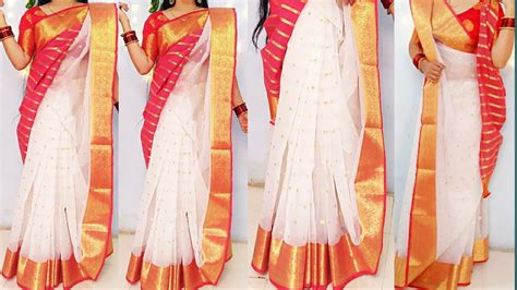 Bengali Saree Drapingtow Style Wear Bengali Sareesaree Wearing
