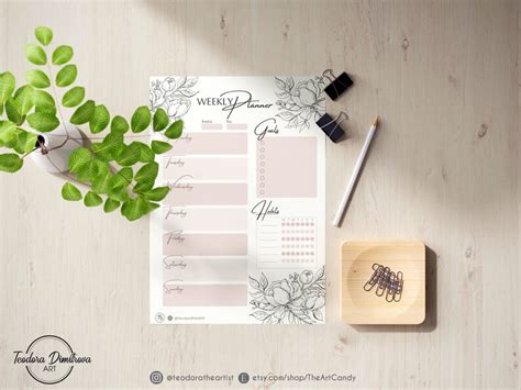 Printable Weekly Planner Pages Aesthetic Planner Inserts Etsy