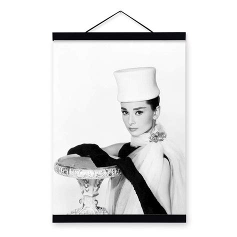 Black White Audrey Hepburn Superstar Photo Wooden Framed Posters Livin