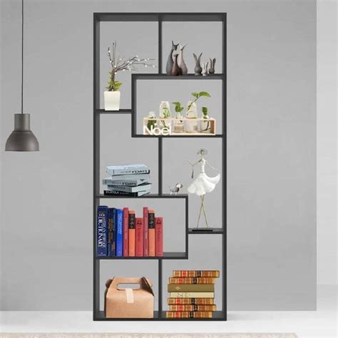 Wooden Black Open Shelving Bookcase Shelf Room Divider Storage Unit