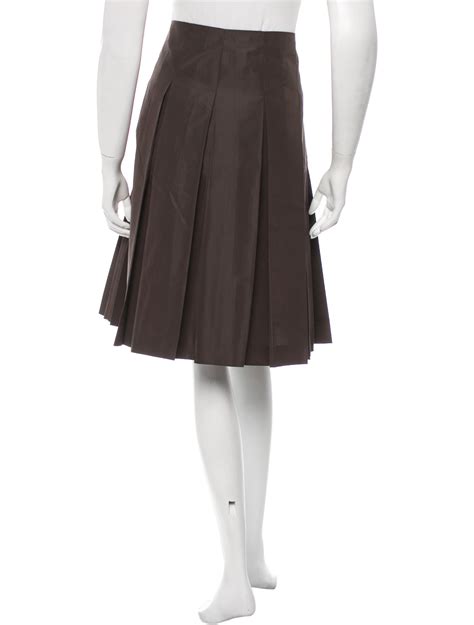 Prada Knee Length Pleated Skirt Clothing Pra107658