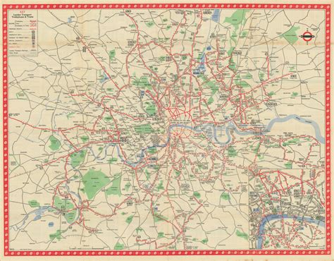 London Transport Trolleybus And Tram Route Map 650 Hale January 1950 Old
