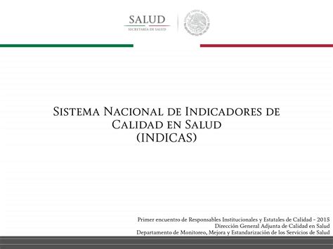 Calaméo Sistema Nacional De Indicadores De Calidad En Salud Indicas