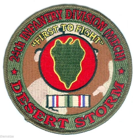 Army 24th Infantry Division Desert Storm Ribbon 4 Embroidered Military