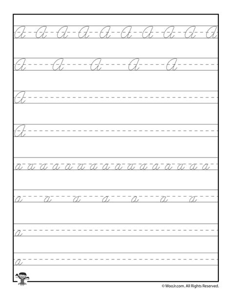 Cursive Writing Practice Worksheets Woo Jr Kids Activities