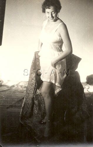 Original Vintage S S Semi Nude Sepia Pin Up Rp Woman Pulls Up Slip Smile Ebay