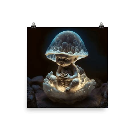 Psychedelic Surrealism Baby Shaped Like A Jellyfish Poster In Raphael
