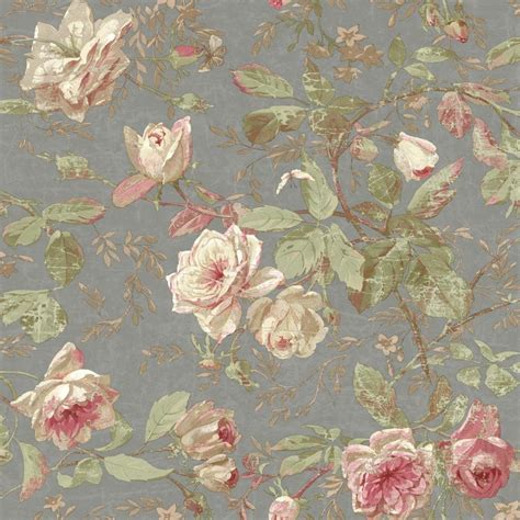 York Wallcoverings Sh5503 Vintage Luxe Floral Wallpaper