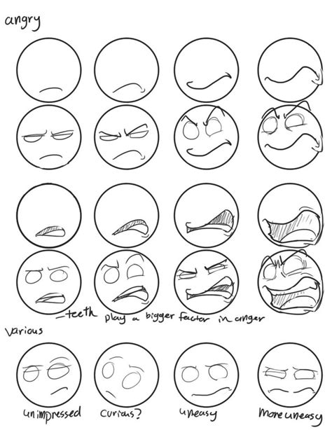 Emotions Reference Drawing Expressions Drawing Face Expressions