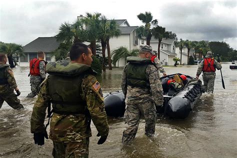 Guard Members Carry Out Search And Rescue Operations As Hurricane