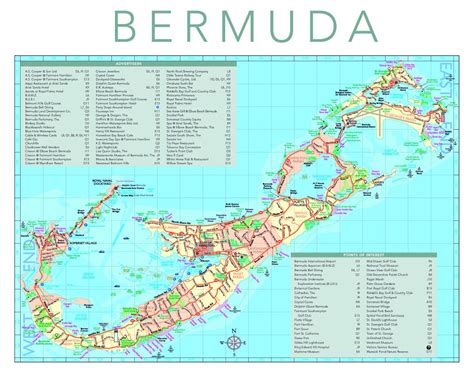 Large Travel Map Of Bermuda Bermuda North America Mapsland Maps