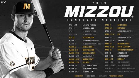 2019 Mizzou Baseball Schedule On Behance Baseball Sports Design Mizzou