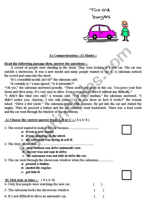 Reading Comprehension Exercises Intermediate Level With Answers