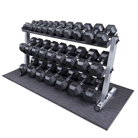 Heavy Duty Rubber Coated Dumbbell Set With Rack 5 70 Lbs