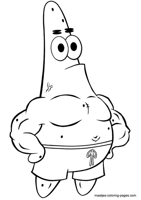 Patrick star is a pink starfish and the best friend spongebob squarepants and others. Patrick Star Coloring Pages For Kids