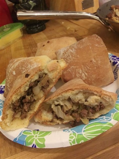 The cut should be about 1 cm deep. Bierocks (German Hamburger- and Cabbage-filled rolls ...