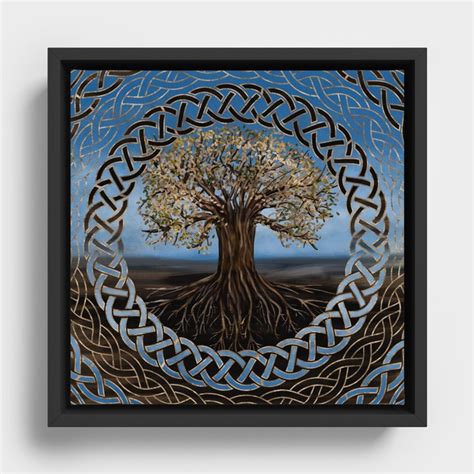 Tree Of Life Yggdrasil Drawing Framed Canvas By Creativemotions Society6