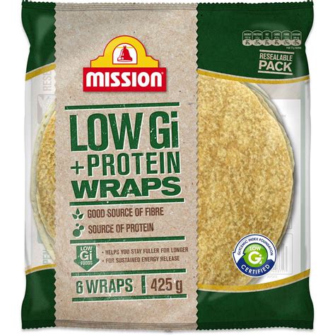 Mission Low Gi Wraps Wholemeal 6 Pack Woolworths