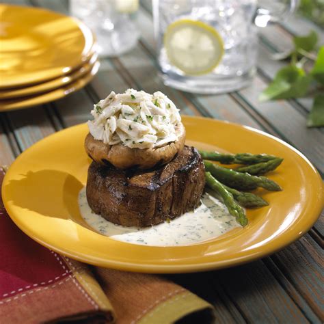 Preheat the oven to 400 degrees. Herb-Grilled Steak with Stuffed Mushroom Recipe - Phillips Foods, Inc.