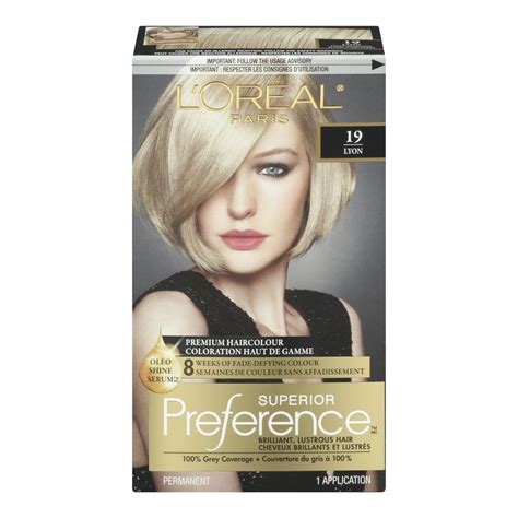 The kit comes in a box, with a color chart on the back so you can compare. Buy PREFERENCE Light Ash Blonde 19 Hair Colour from Value ...