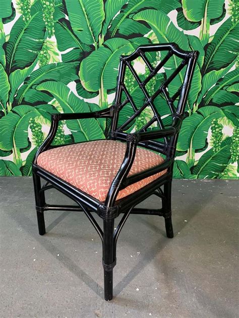 Bamboo Chinoiserie Style Dining Chairs By Palecek Set Of 6