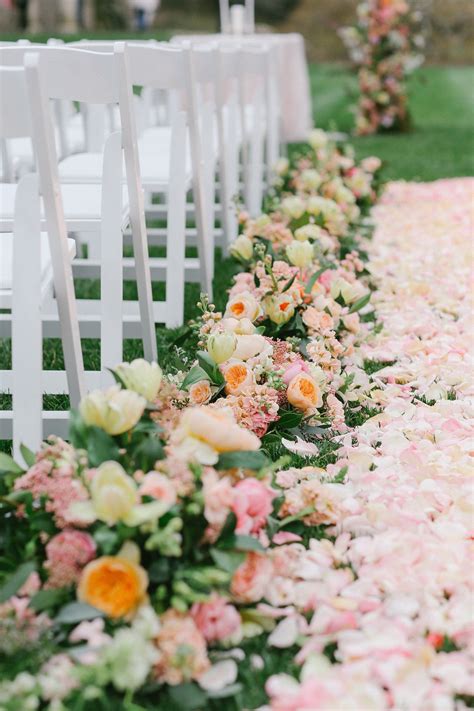 Loose Petal Ceremony Aisle Wedding Aisle Decorations Aisle Flowers