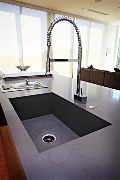 Shop 43 inch bathroom countertop at bellacor. Caesarstone Quartz Concrete Countertop / Integrated Sink ...