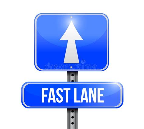 Fast Lane Road Sign Illustration Design Stock Illustration