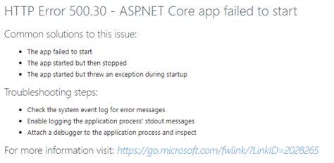 How To Fix Error Asp Net Core App Failed To Start Asp Net