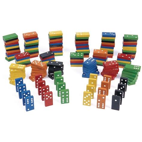 Excellerations Colorful Wooden Dominoes 168 Pieces