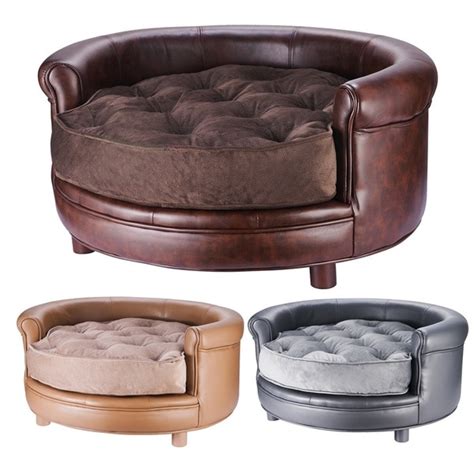 Chesterfield Faux Leather Large Dog Bed By Villacera Free Shipping