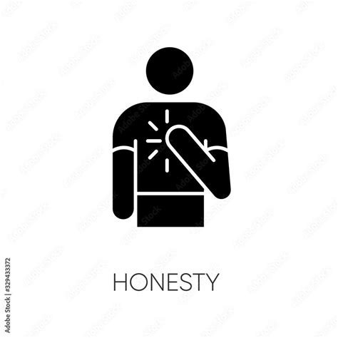 Honesty Black Glyph Icon Truthfulness Sincerity And Credence