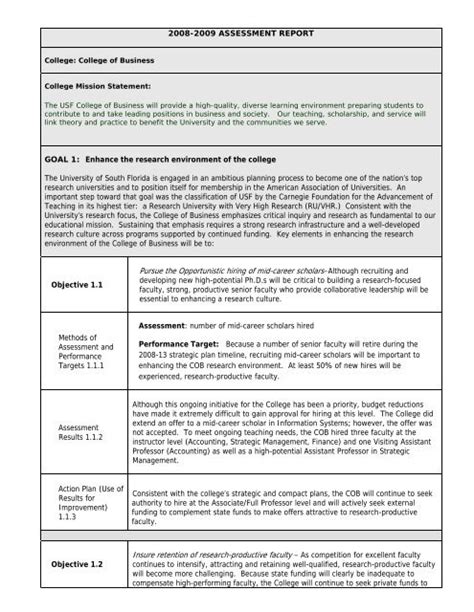 Sample Assessment Plan Template Office Of The Provost