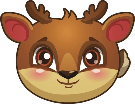 Cute Kawaii Big Eyed Animal Cartoon Emoji Deer Vinyl Decal Sticker
