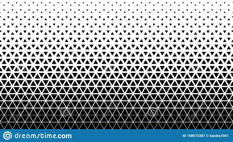 Halftone Triangle Abstract Background Black And White Vector Pattern