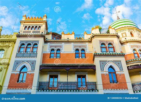 Facade Of A Historic Building In Seville Spain Stock Photo Image Of